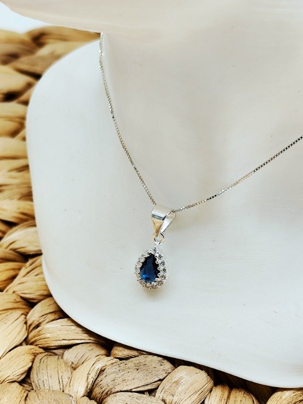 Producto - Dije Gota Gemin Azul
