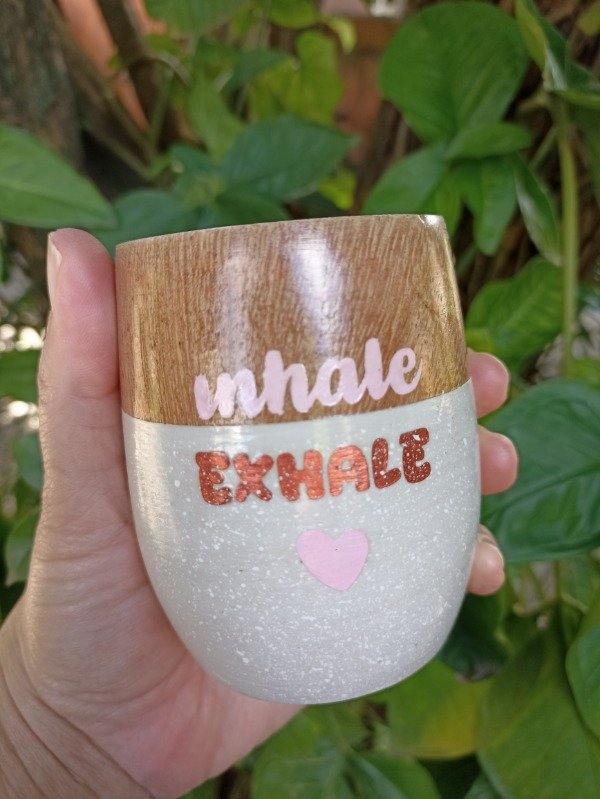 Producto - Mate " inhale exhale" tiza