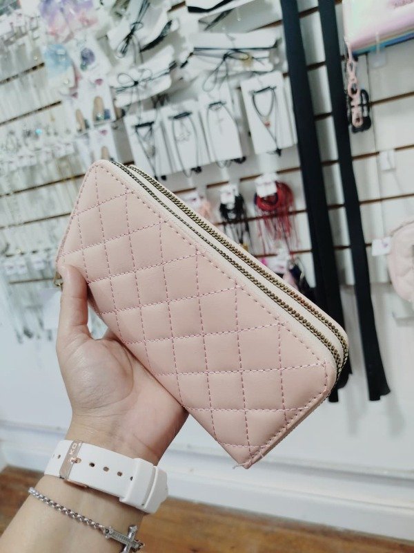 Producto - Billetera doble cierre rosaa