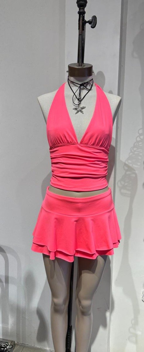 Producto - TOP MARILYN PARA ATAR FRUNCE FLUOR MICROFIBRA - 2