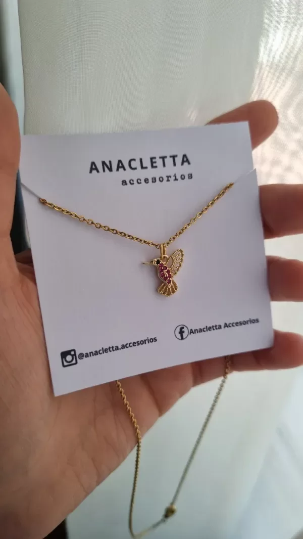 Producto - Colibri con strass fucsia ad