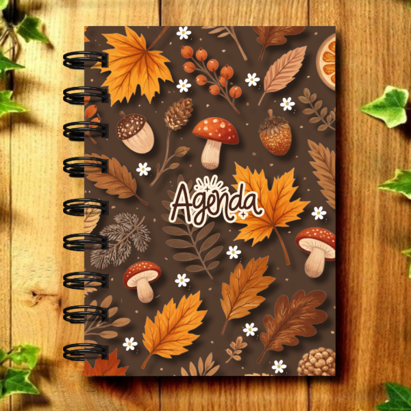 Producto - Agenda Pocket a6 - 2026 Diaria Perpetua - Ilustrada - "Otoño Oscuro"