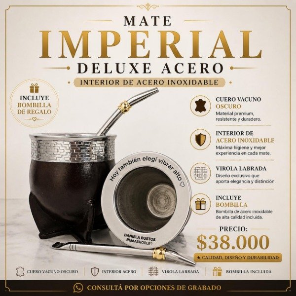 Producto - Mate Imperial DELUXE - Interior de Acero