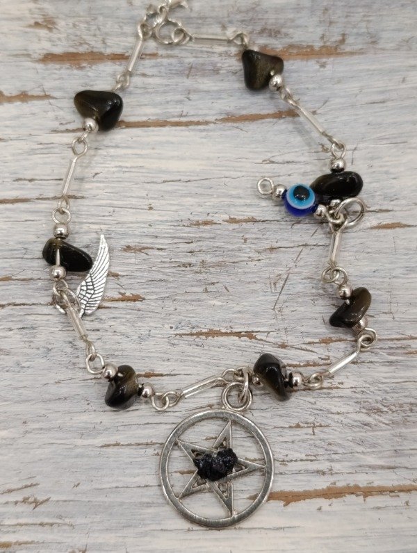 Producto - Pulsera Turmalina y pentagrama