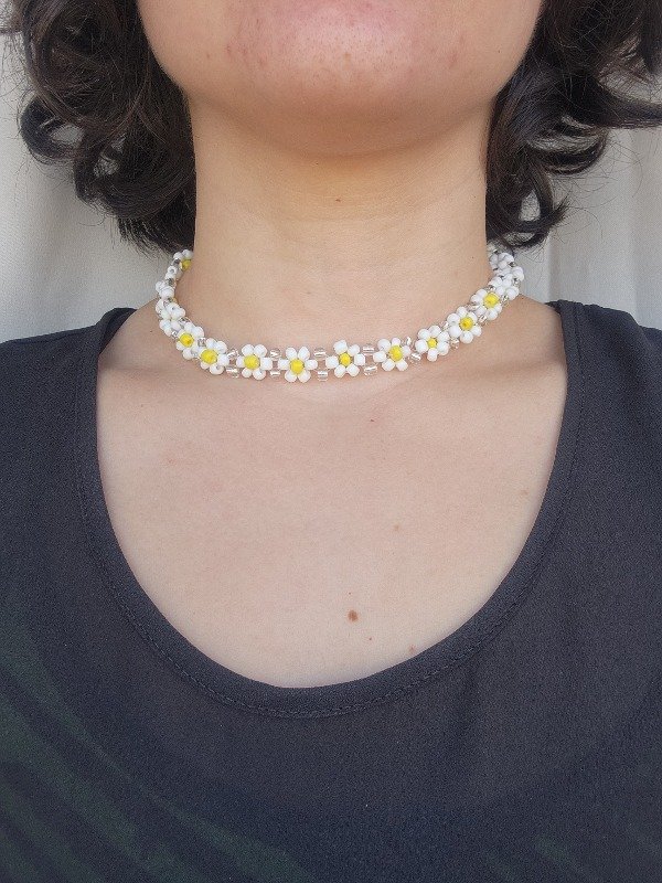 Producto - Collar flower white