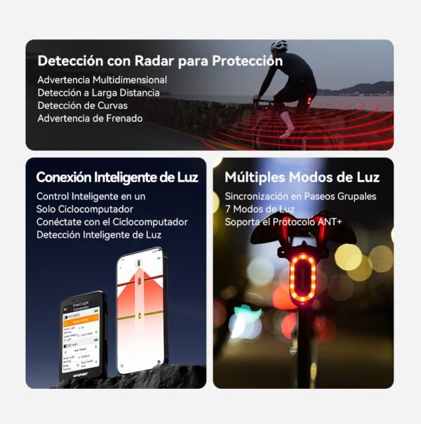 Producto - Luz Trasera Inteligente Radar iGPSPORT SR Mini(7) - 1