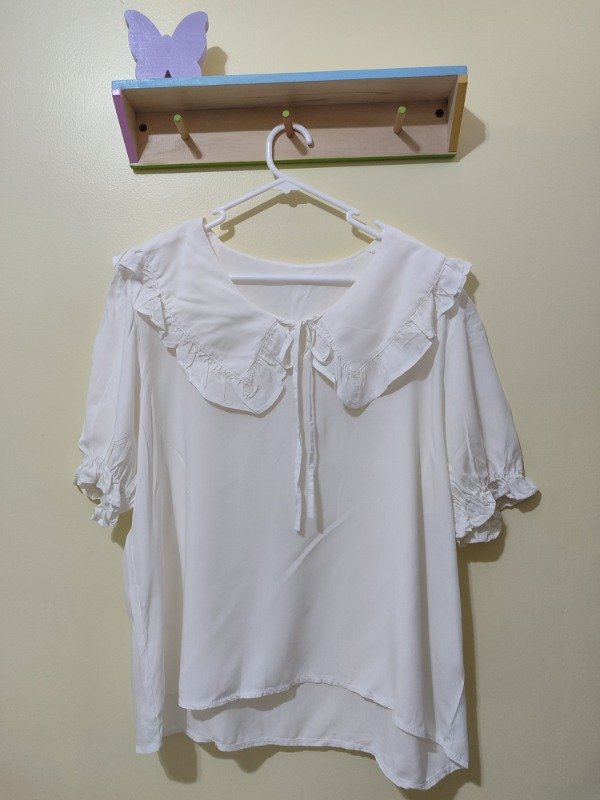 Producto - Blusa Blanca con Volados en el Cuello - 1
