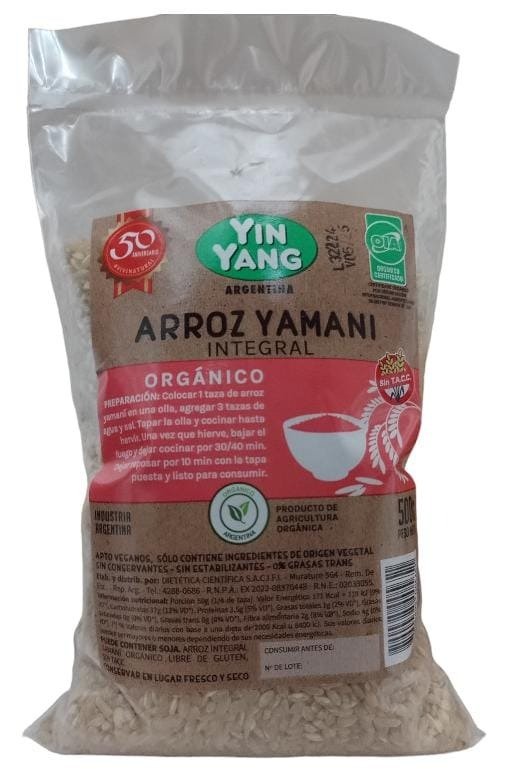 Producto - Arroz Yamani integral orgánico "Yin Yang" x500grs. Sin TACC.