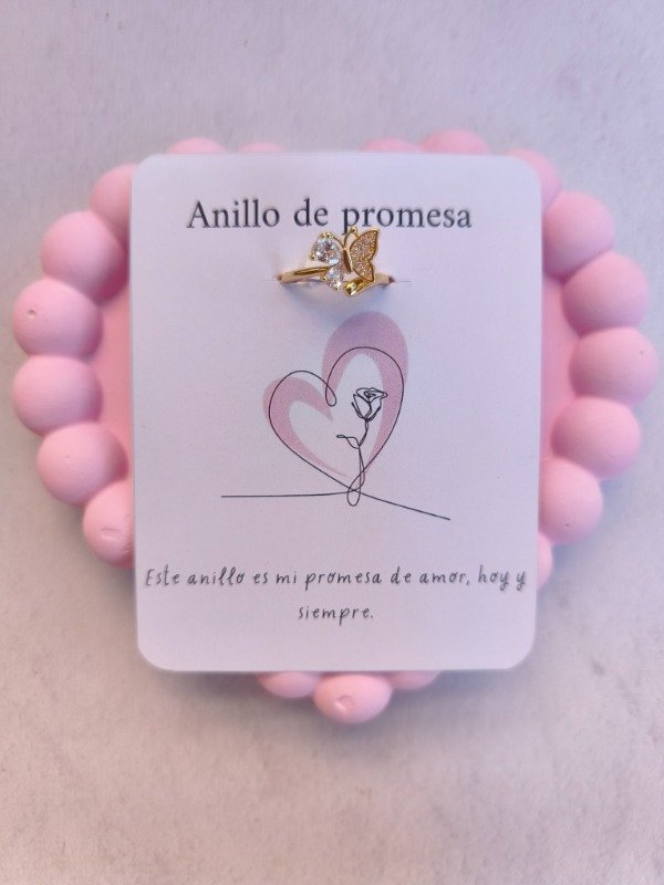 Producto - Anillo dorado Mariposa strass - 2