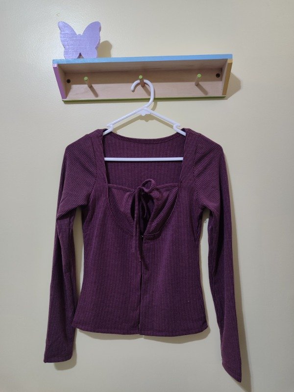 Producto - Suéter Vinotinto Estilo Corset con Lazo - 0
