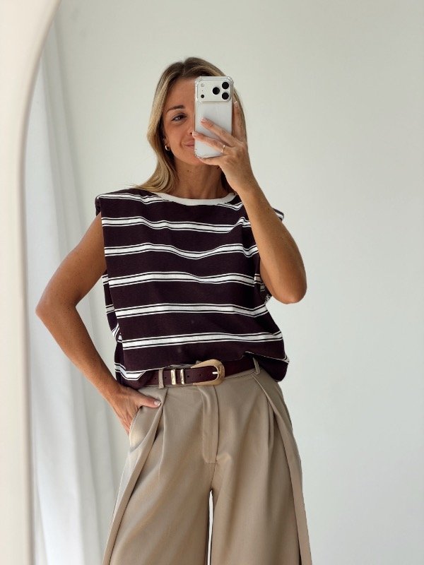 Producto - MUSCULOSA RAYADA HOMBRERAS