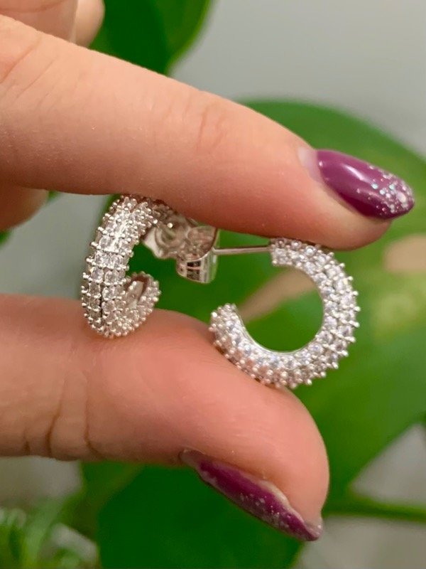 Producto - Aros semi argolla strass