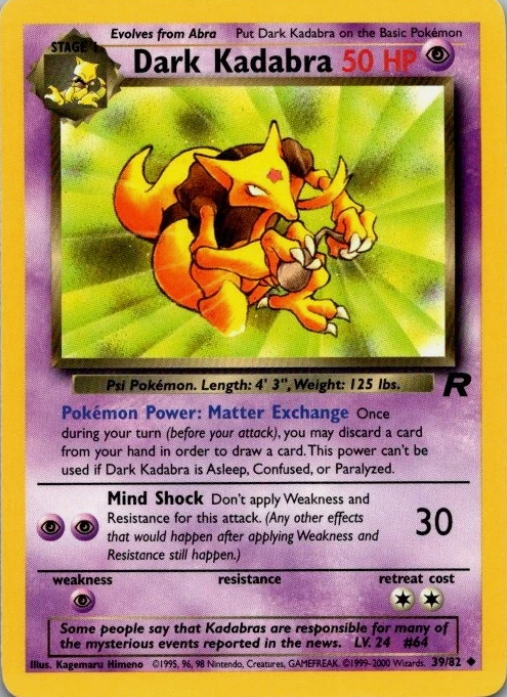 Producto - Dark Kadabra 39/82 Team Rocket Unlimited