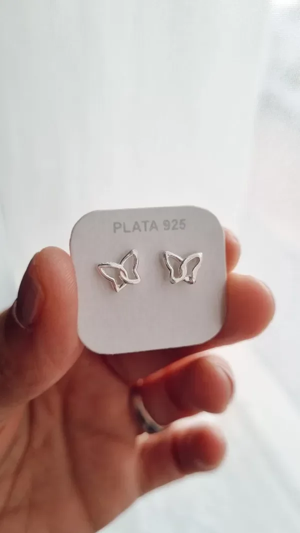 Producto - Mariposas pasantes entrelazadas plata 925