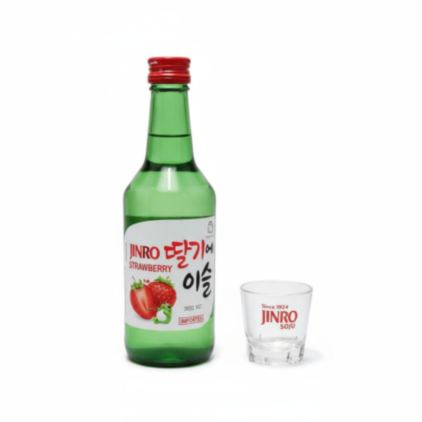 Producto - Soju JINRO Frutilla + Vaso