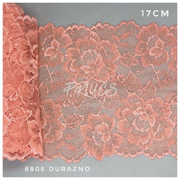 Producto - 8806 Puntilla Elastizada 17cm Durazno