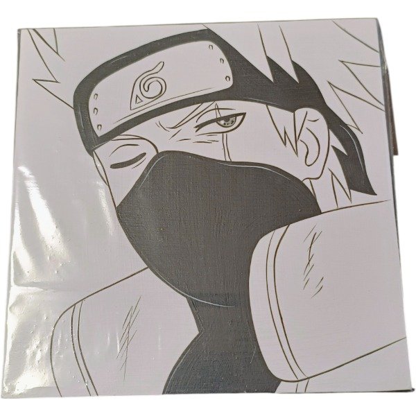 Producto - Cuadro Kakashi Naruto Blanco y Negro Kerito 17x17 Otorii Anime Store