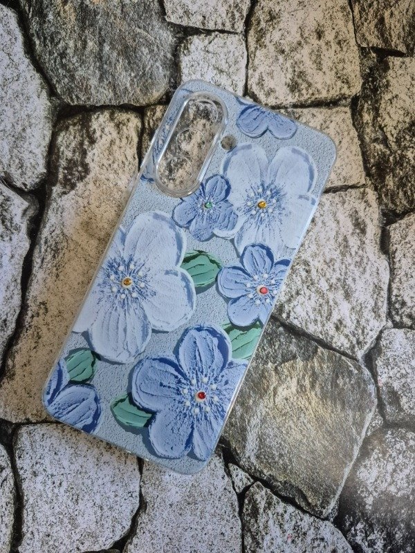 Producto - Funda tpu flexible flores Samsung A26 celeste