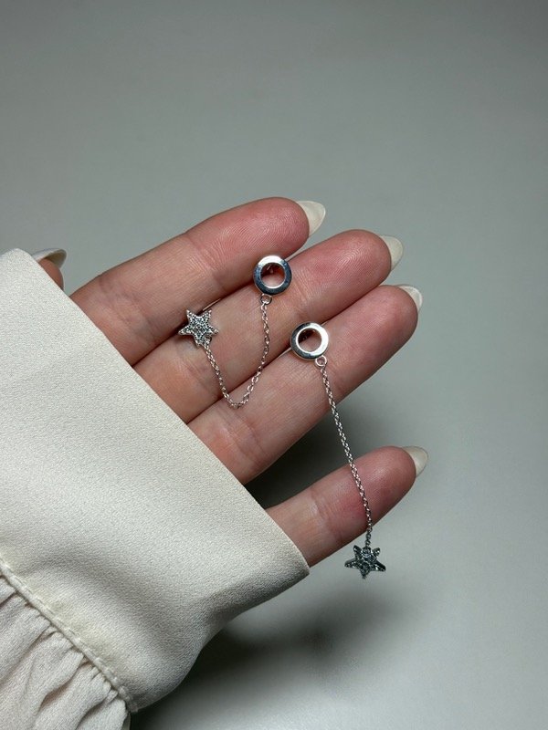Producto - Aros con doble dije y cadenitas - 3