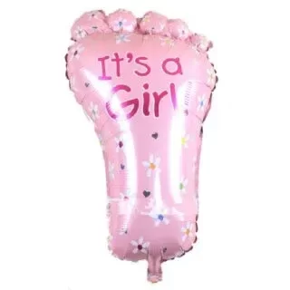 Producto - Mini siluetas metalizadas 14" (36cm) x5un PIE BEBE ROSA