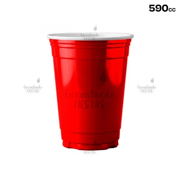 Producto - Vaso Americano Liso Rojo x10 590cc bella cup
