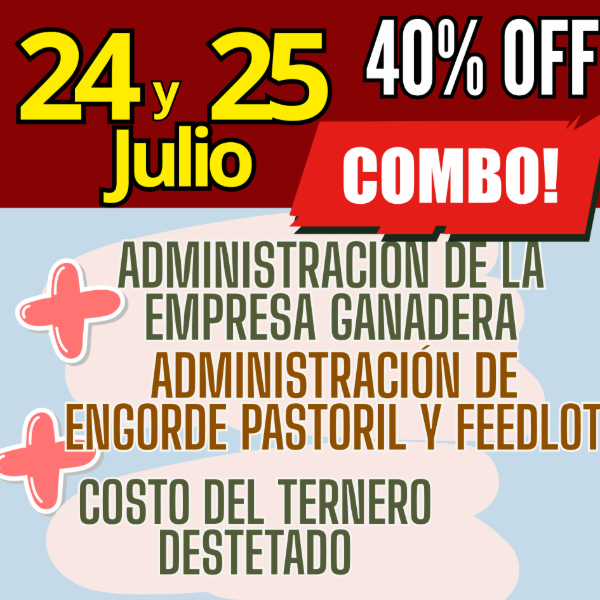 Producto - COMBO 3 CURSOS:Gestión Ganadera + Costo del Ternero + Engorde Pastoril y Feedlot
