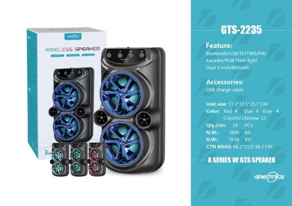 Producto - PARLANTE 3" X2 GTS 2235 - GREATNICE