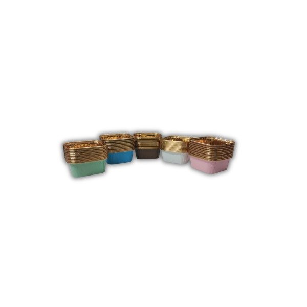 Producto - Cupcake cuadrado colores interior metalizado