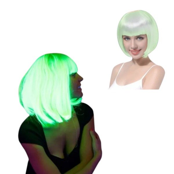 Producto - Peluca Lumínica Carré Glow ( Brilla con Luz UV )