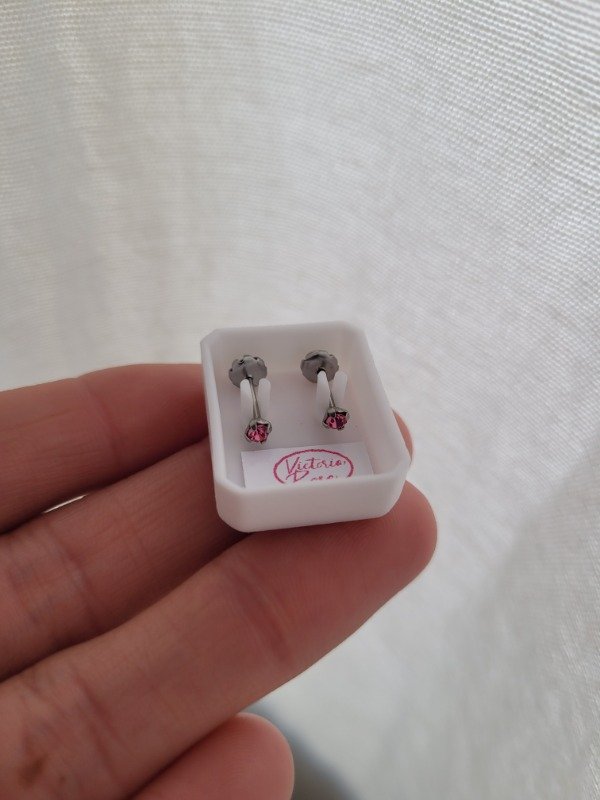 Producto - Par mini abridores strass engarzado rosa AQ