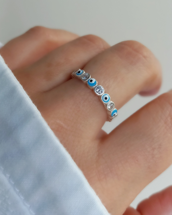 Producto - Anillo Ojitos Turco y Cubics.Plata925