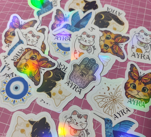 Producto - Stickers/tarjetas holográficos. (Plancha A4) - 7