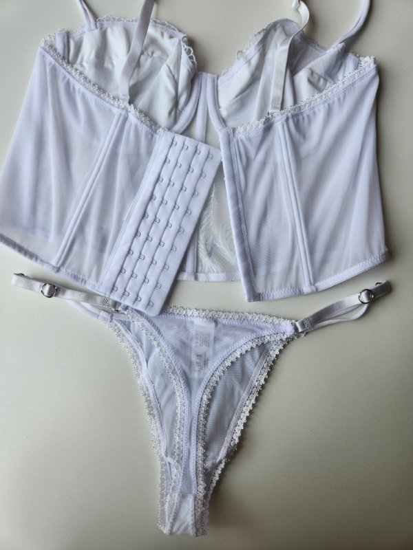 Conjunto bustier de microtul bordado - 1295 — imagen 4