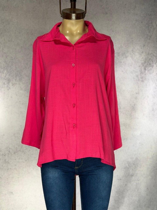 Producto - CAMISA ALEXA FUCSIA LINO ELASTIZADO