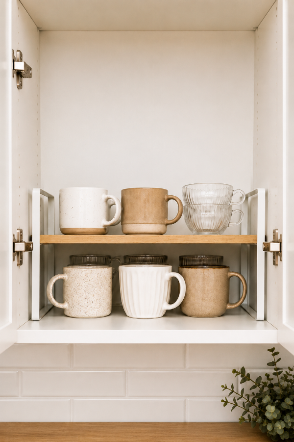 Producto - Estante Organizador para Alacena Blanco y Madera