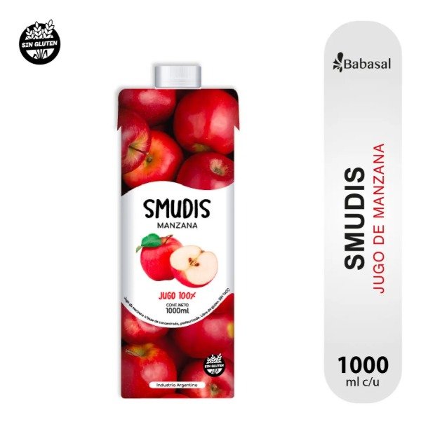 Producto - Jugo Smudis Manzana 100/ natural x 1 lt - 0
