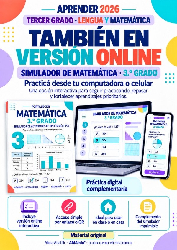 Producto - APRENDER 2026 - TERCER GRADO - LENGUA Y MATEMÁTICA - 2