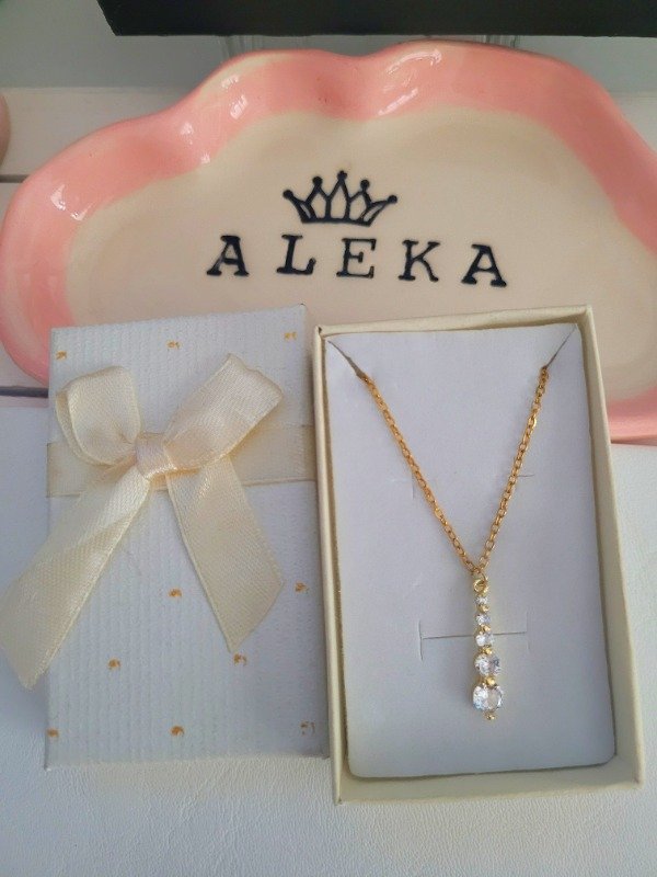 Producto - Collar múltiple strass de acero dorado