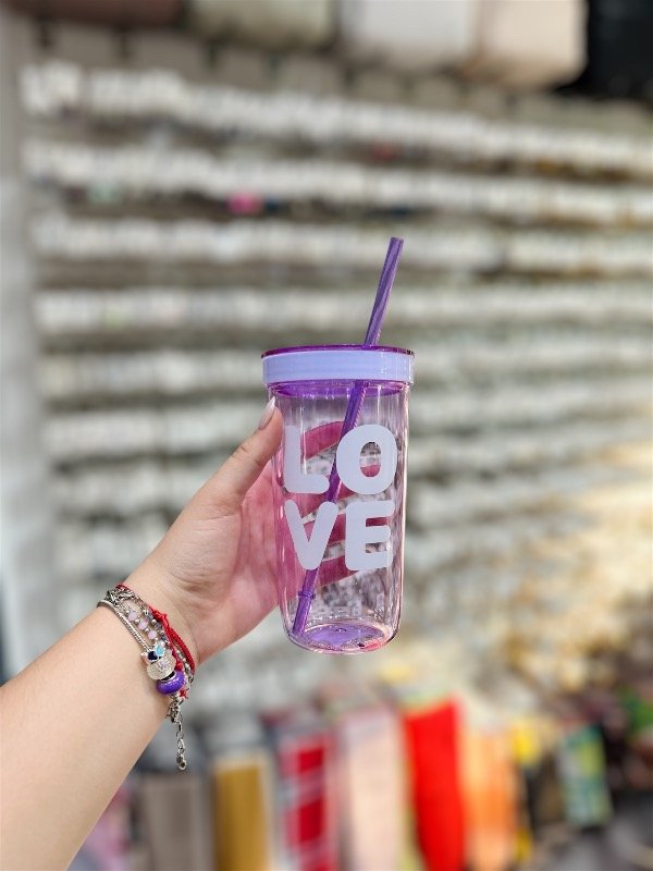 Producto - Vaso plástico love violeta art34622