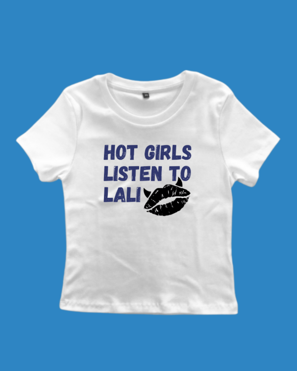 Baby Tee Hot Girls Azul - Lali