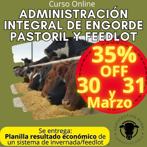 Producto - Curso Online: Administración Integral de Engorde Pastoril y Feedlot