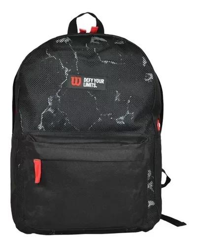 Producto - MOCHILA ESPALDA 17 WILSON NEGRA DETALLES ROJOS