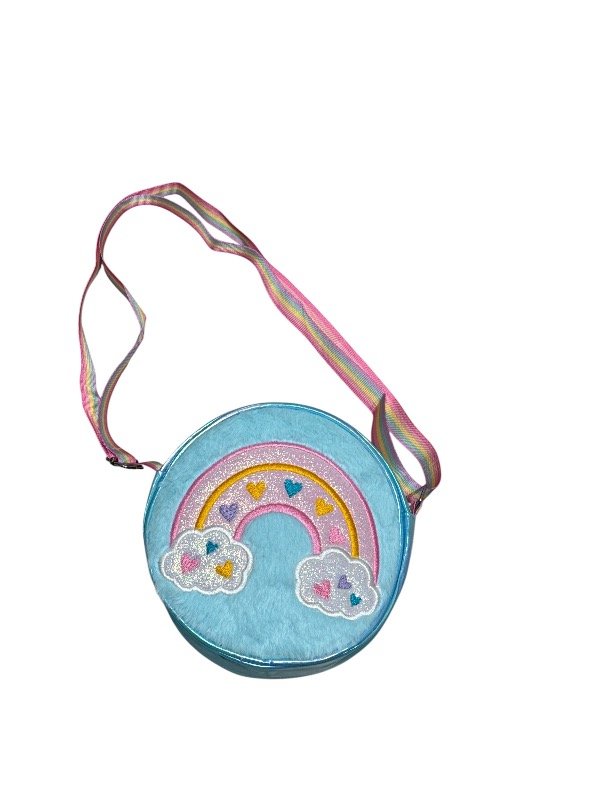 Producto - Carterita de nena celeste arcoiris