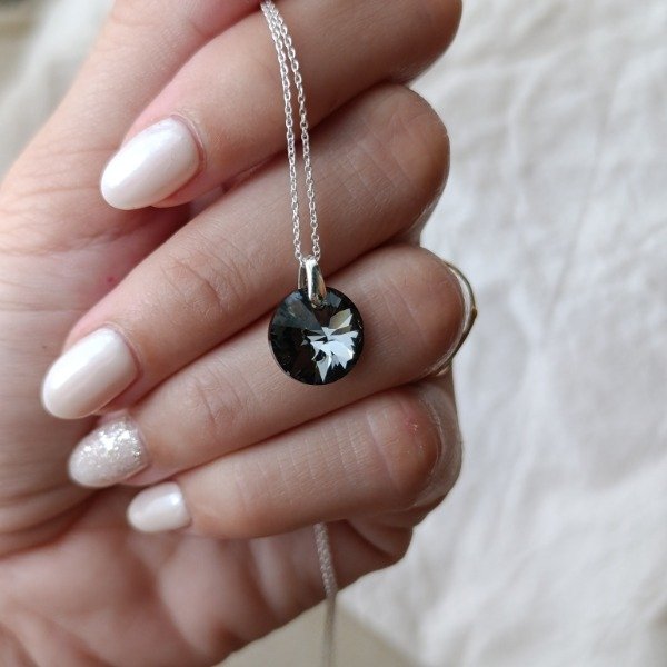 Producto - CADENA Y DIJE REDONDO NEGRO - 0