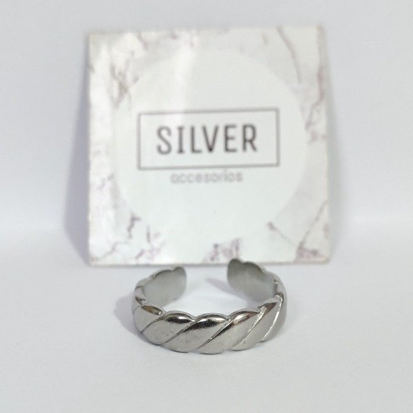 Producto - Anillo torzadito acero talle18