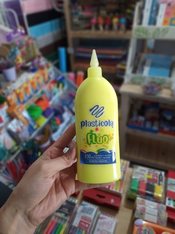 Producto - Plasticola x230g amarillo Fluo