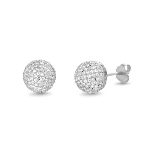 Producto - Par aros bolitas de fuego 8 mm blancos