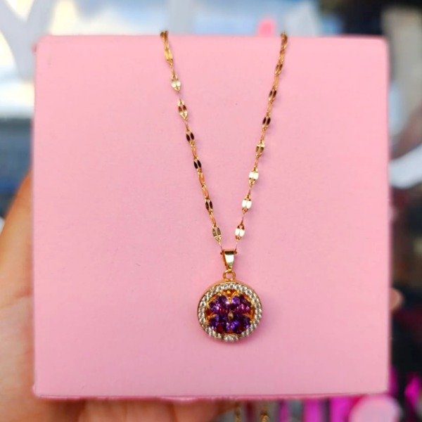 Producto - Collar flor lilaaa