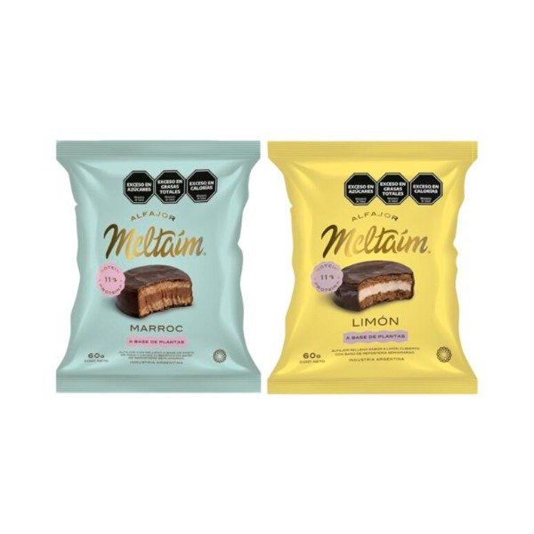 Producto - Alfajor Proteico mixto sabor Limon y Marroc x 60g (12u x caj) MELTAIM