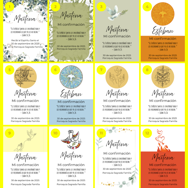 Producto - Tarjetas confirmación El Espíritu Santo